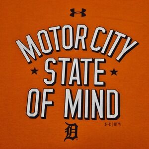 Under Armour Detroit Tigers Shirt Womens XL Orange Motor City State of Mind MLB